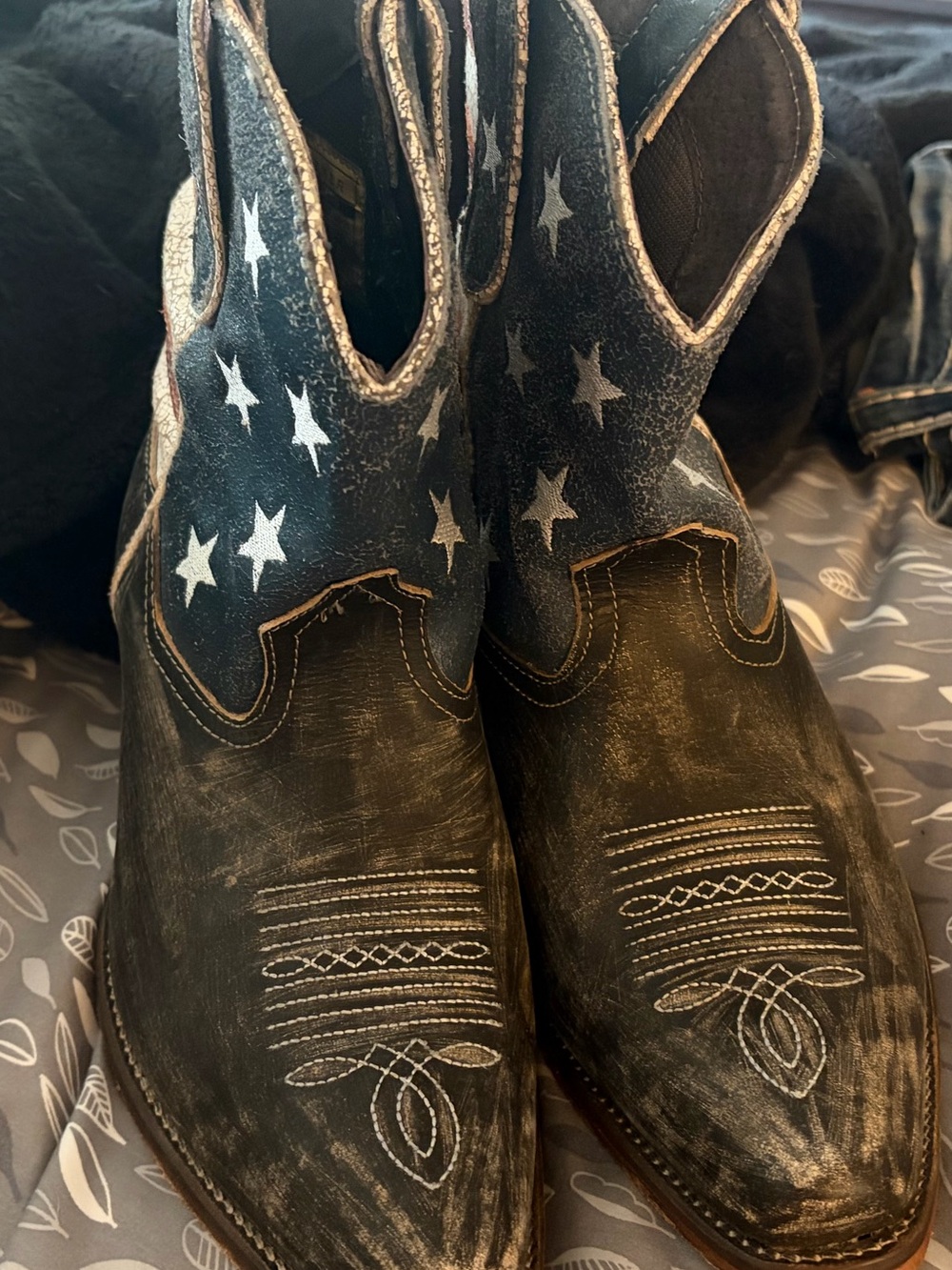 Roper Women’s Size 9 American Flag Western Cowboy Boots Patriotic USA